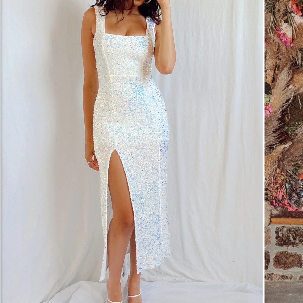 Eden white sparkle sequin dress  (show me your mumu)